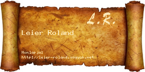 Leier Roland névjegykártya